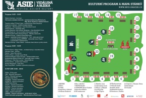 Mapka rozmístění stánků a kulturní program